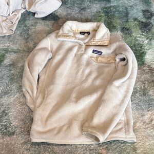 Patagonia Cream Sherpa Snap-Front Pullover